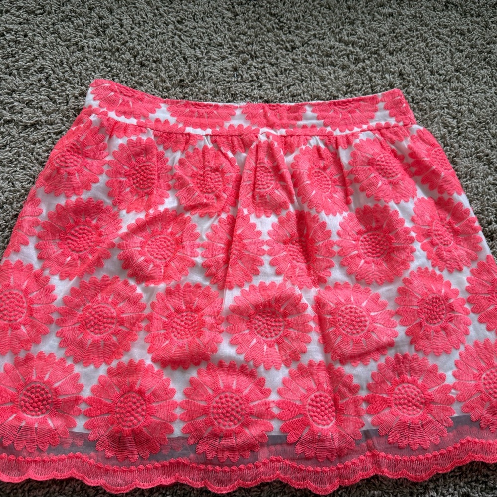Blue Rain Pink and White Embellished Bubble Mini Skirt